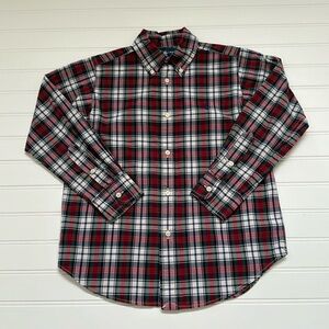 Ralph Lauren White, Navy, & Red Plaid Button Down Boys 6
